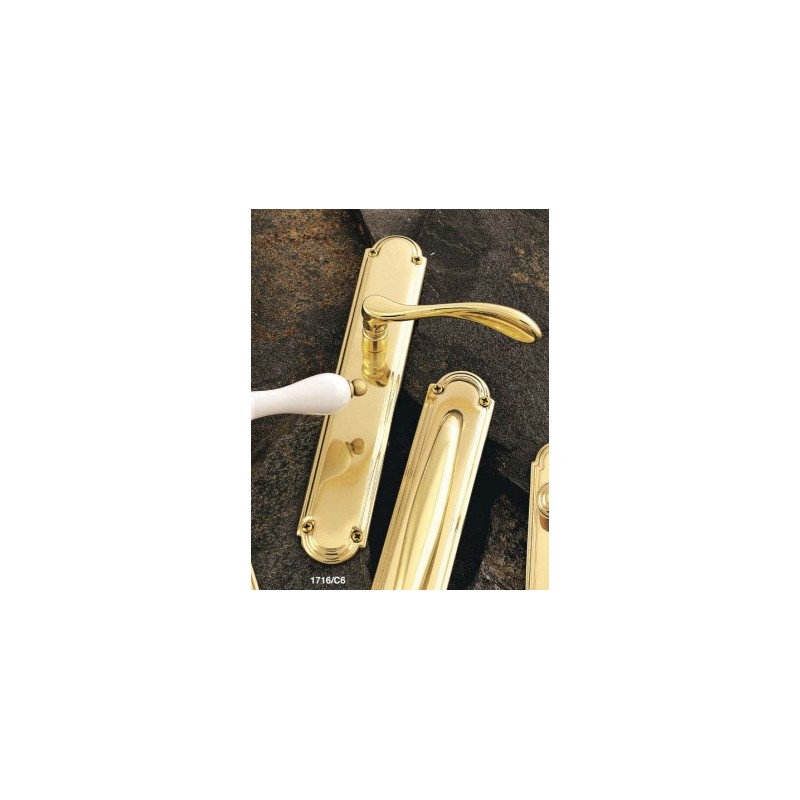 JUEGO MANILLAS 1716/C6 CON PLACA 260x45MM CUERO