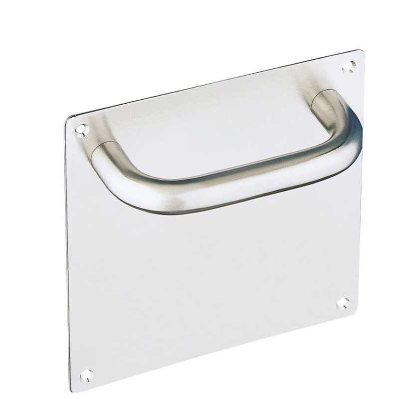 MANILLON CON PLACA CUADRADA 180x180 MM MOD. 1 DE ACERO INOX MATE 18/8 5227 AMIG