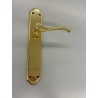 JUEGO DE MANILLAS CON PLACA  497-01 LATON PULIDO
