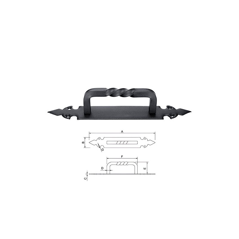TIRADOR ASA PLACA 115X29MM 78017 IMEX