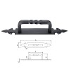 TIRADOR POMO CON PLACA 120X23MM 78007 IMEX