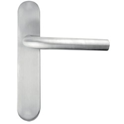 JUEGO MANILLA INOX MOD. L-1 CON PLACA SIN TIRAFONDOS VISTOS MPLS-1