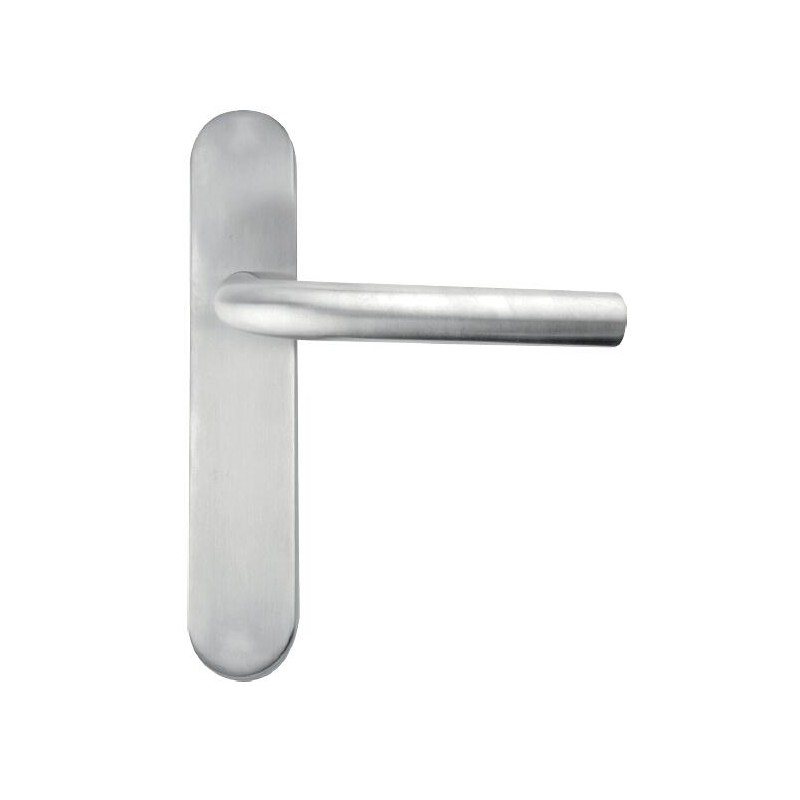 JUEGO MANILLA INOX MOD. L-1 CON PLACA SIN TIRAFONDOS VISTOS MPLS-1